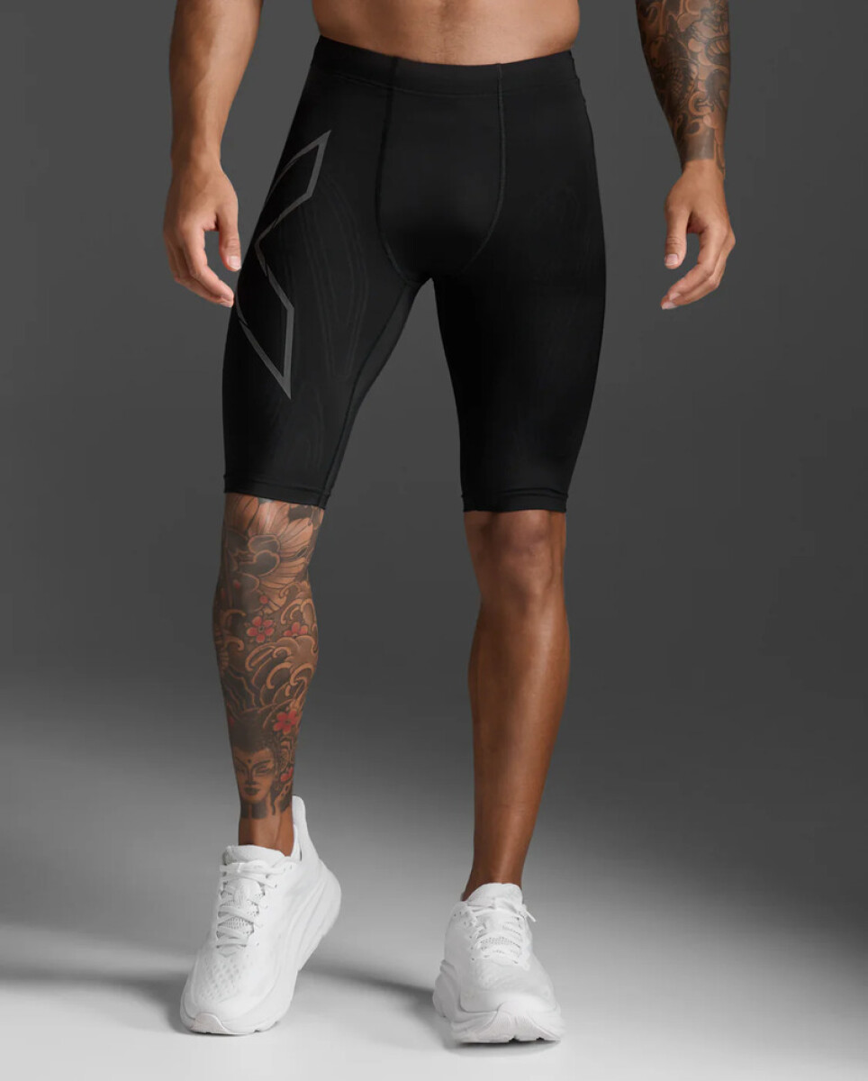 Short Running Light Speed Compression Hombre - Black/black Reflective 