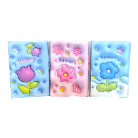 Cuadernito C6 de 80 hojas Flores Azul