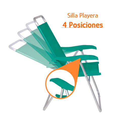 Set X2 Sillas Altas Reposeras 4 Pos. Boreal Mor Aluminio Verde