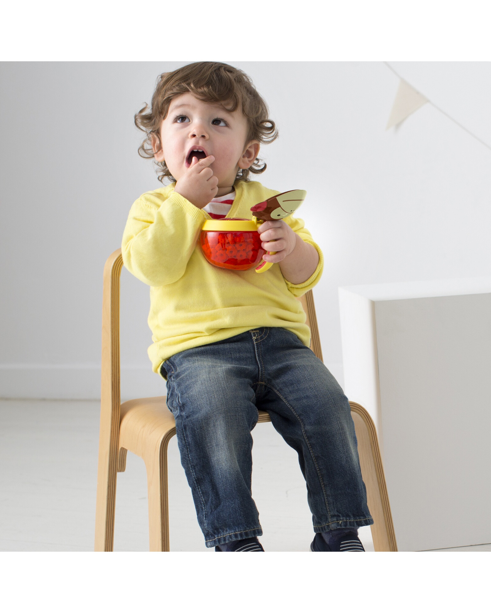 Tupper de snacks, diseño mono Sin color
