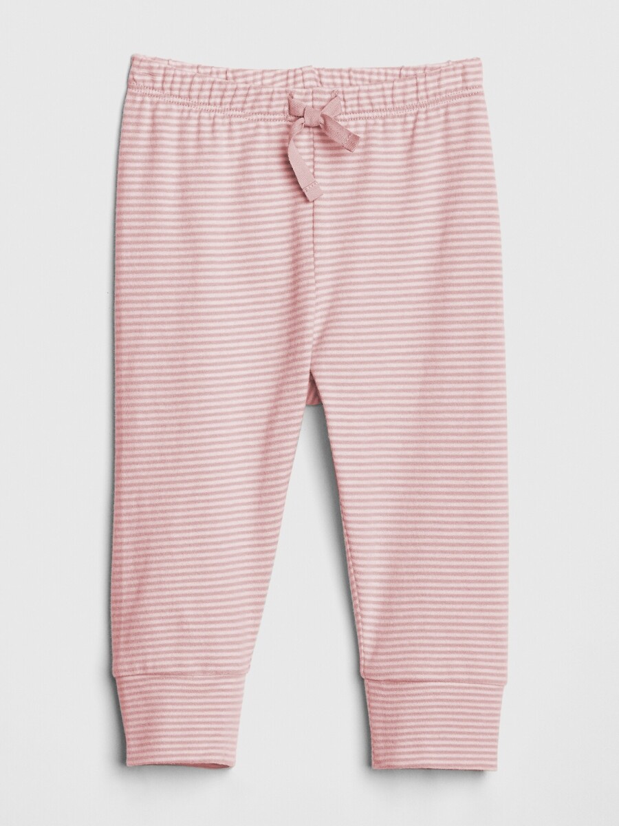 Pantlón Con Puño Rayas Bebé - Pink Standard 