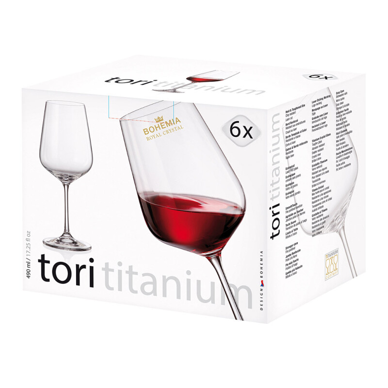 SET 6 COPAS VINO TINTO 490ML TORI TITANIUM-BOHEMIA SET 6 COPAS VINO TINTO 490ML TORI TITANIUM-BOHEMIA