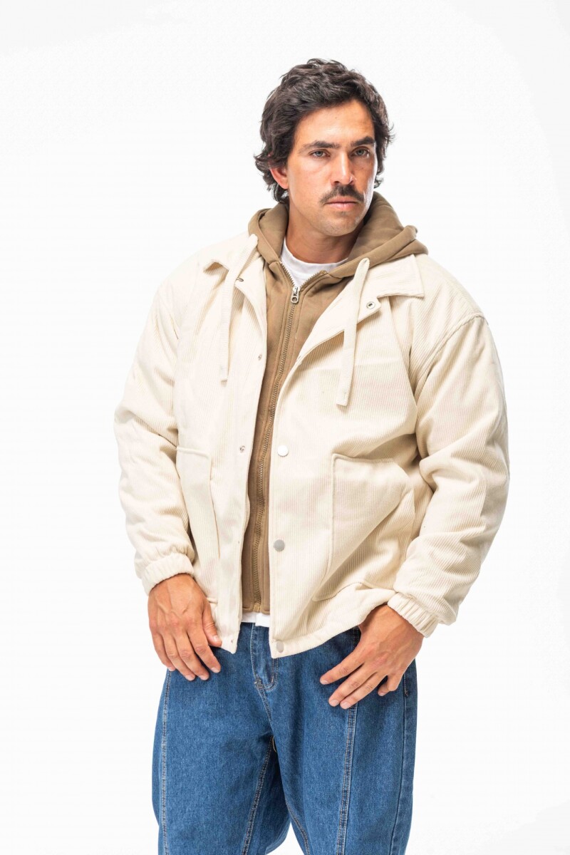 Campera PANA CON CAPUCHA BLANCO