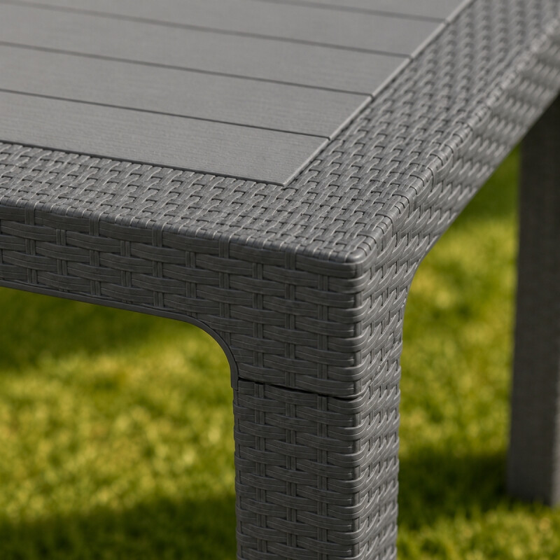 Mesa ratán 90 x 90 cm GRIS