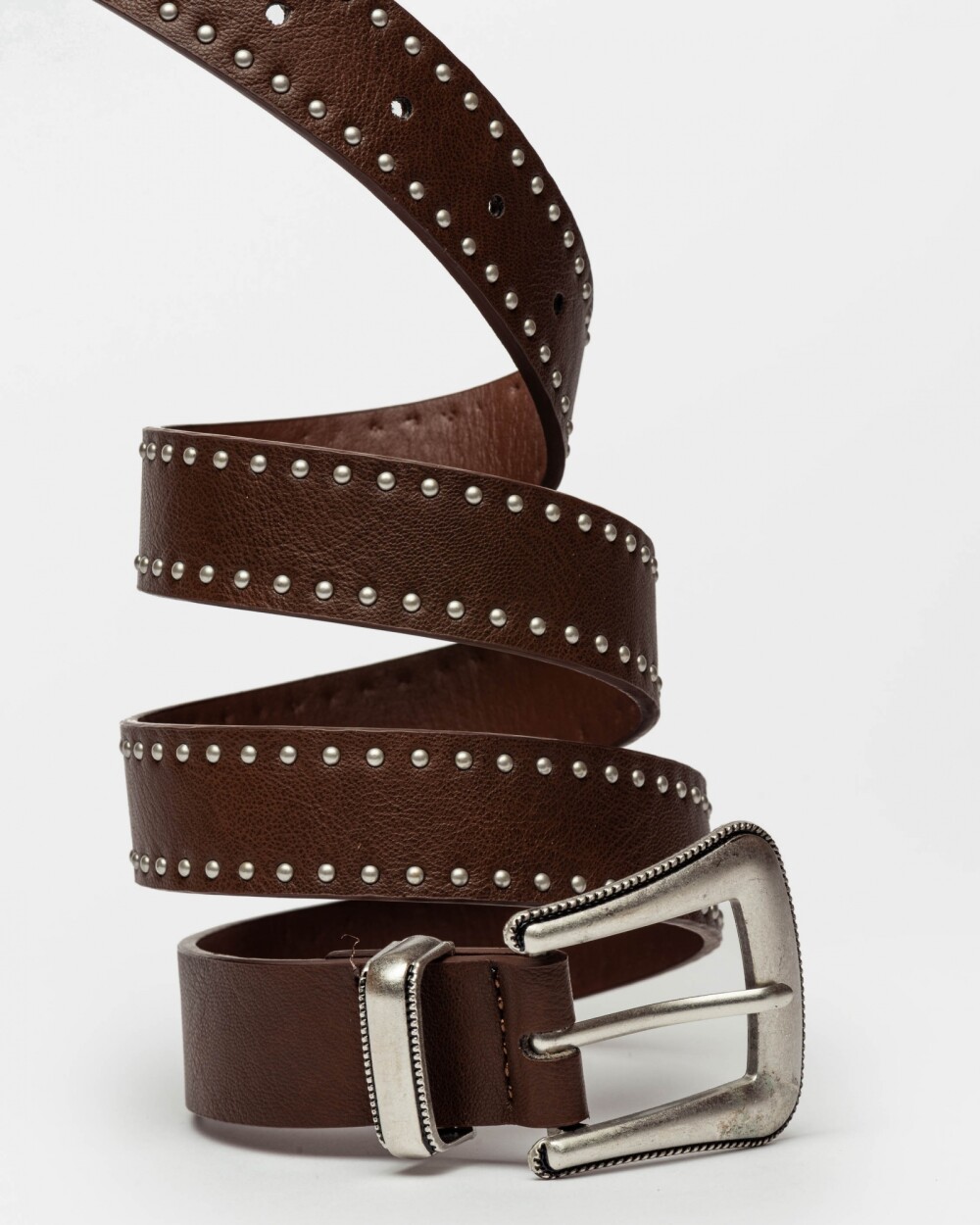 Cinturon North En Efecto Cuero Marron
