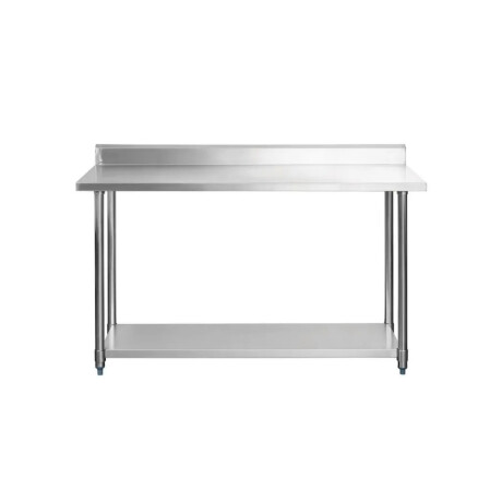 Mesada de Trabajo con Estante y Respaldo de Acero Inoxidable 150 x 60 x 85 cm Mesada de Trabajo con Estante y Respaldo de Acero Inoxidable 150 x 60 x 85 cm