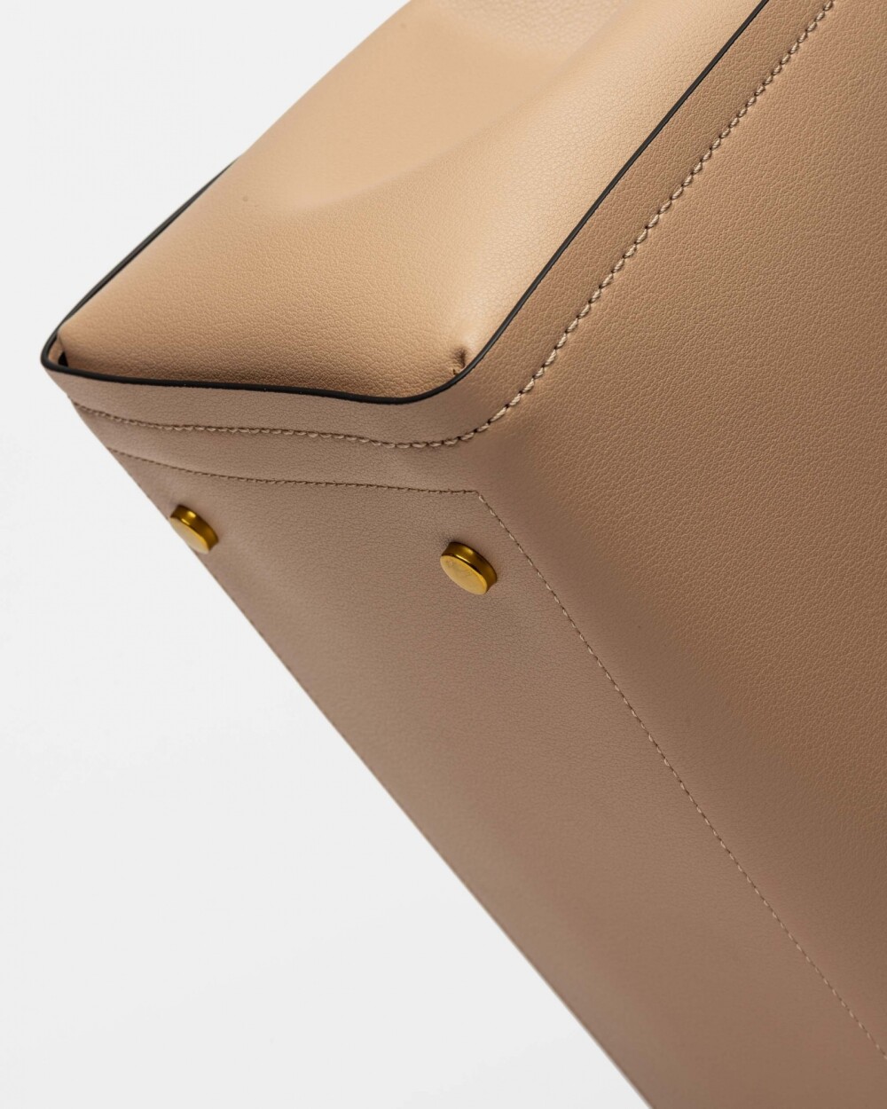 Cartera de Mano Anette Grande en Efecto Cuero Liso Natural
