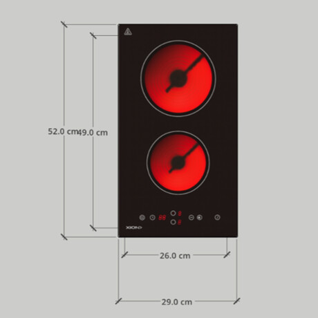 anafe eléctrico vitrocerámica 2 discos COLOR UNICO