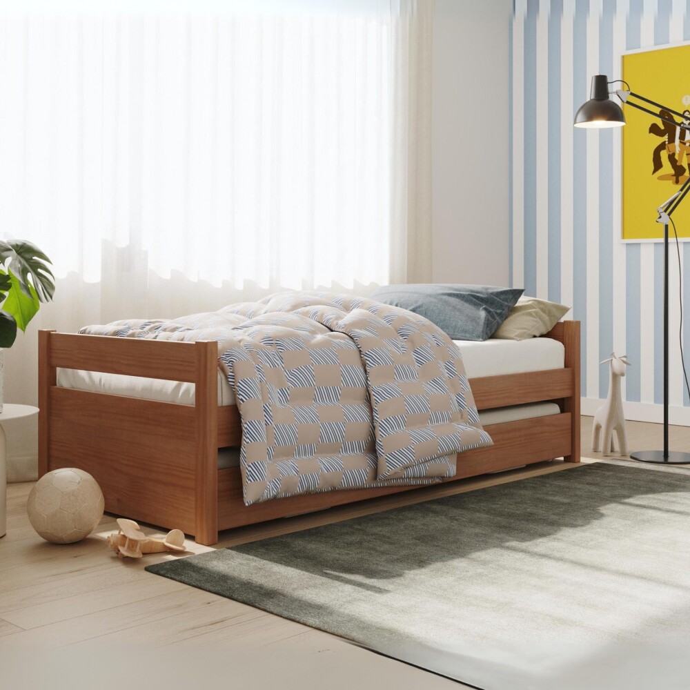 Cama Marinera Doublé 1 Plaza Madera Maciza - Linea Funcional Marrón