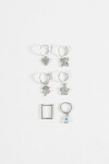 Set de aros dije mariposa plateado