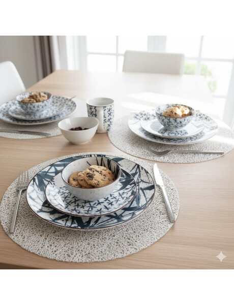 PLATO HONDO 20x5CM CRUCES AZUL PLATO HONDO 20x5CM CRUCES AZUL