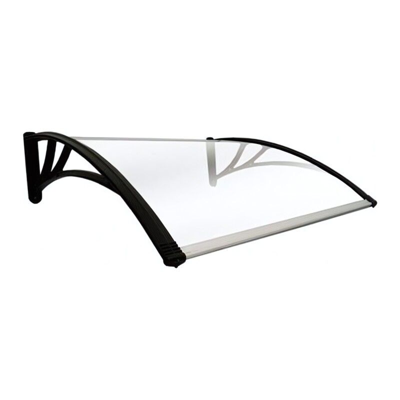 Alero Policarbonato Transparente Y Soporte Negro 1.5 X 0.8 M Alero Policarbonato Transparente Y Soporte Negro 1.5 X 0.8 M