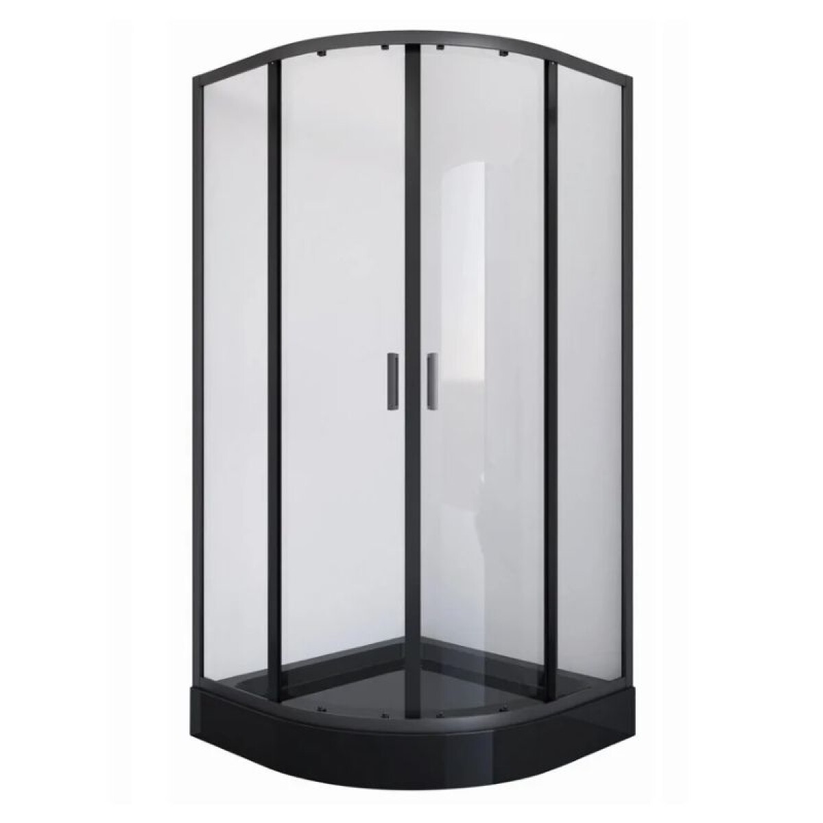 MAMPARA DE BAÑO ESQUINERA NEGRO MATE 90 X 90 X 2.05 MT 