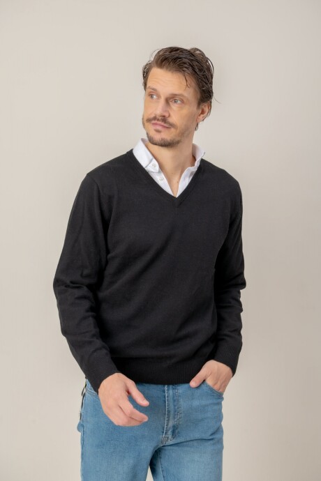 Sweater V Merino Negro
