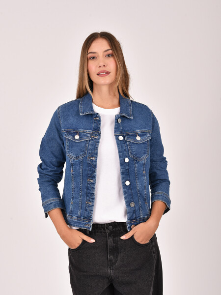 CAMPERA JEAN APPLE AZUL OSCURO