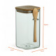 Recipiente Hermetico Vidrio Tapa Bamboo Cuchara 2000 Ml Sin Color