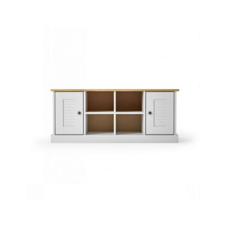 Rack de tv 2 Puertas 2 Estantes Linea Valenciana Blanco