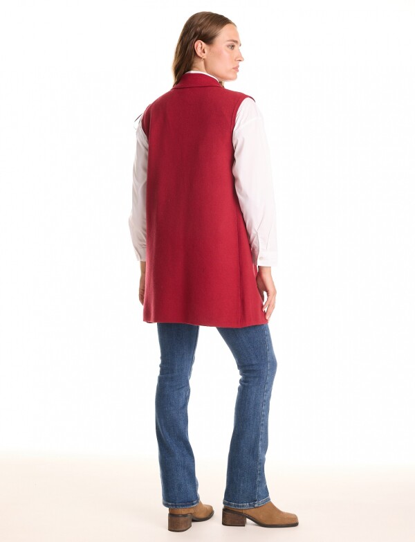 Chaleco Botones ROJO OSCURO