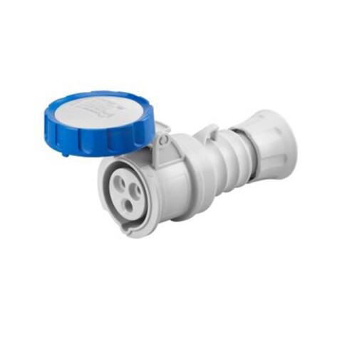 Ficha prolongación ind. 2P+T 32A 6H 220V IP67 azul GG2037