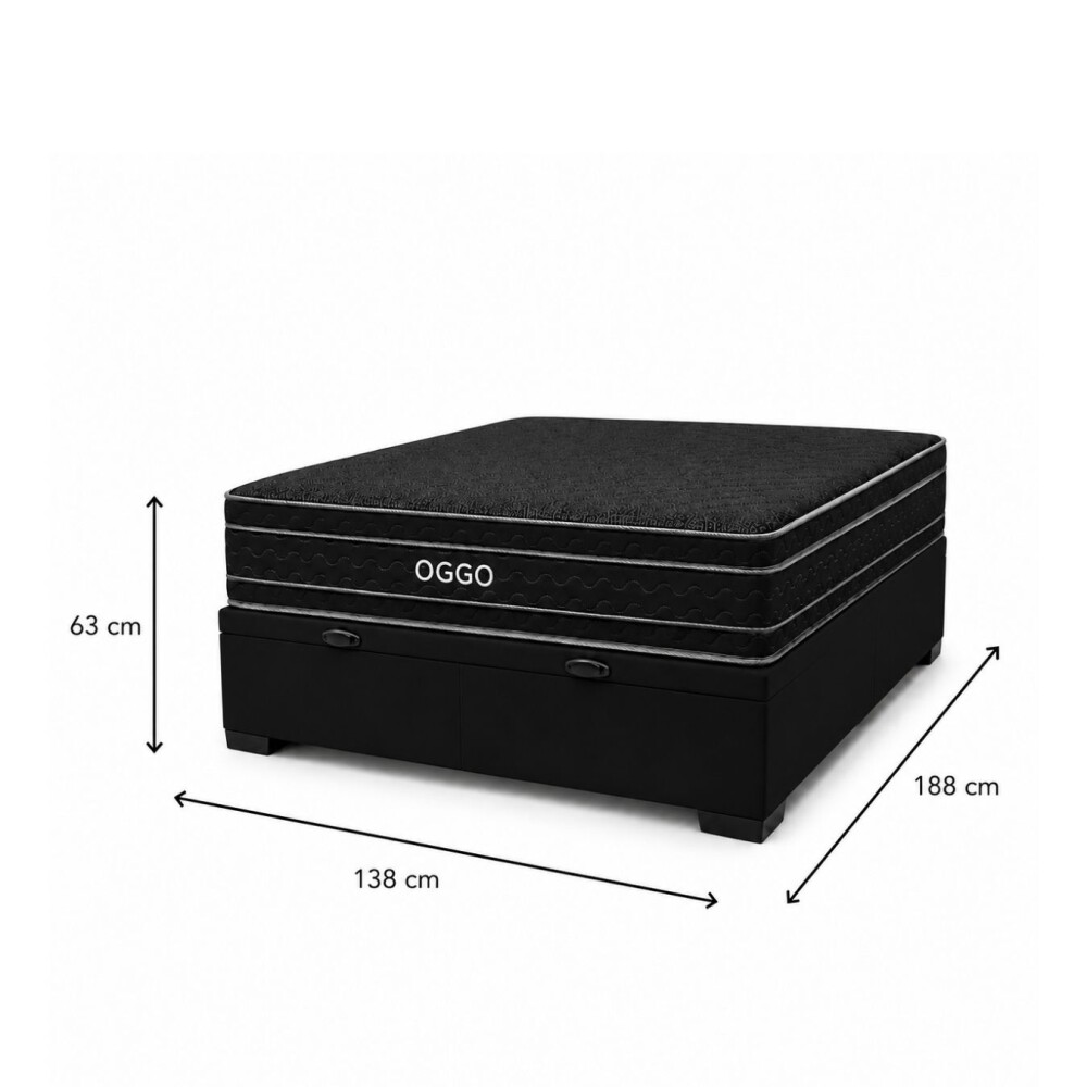 SOMMIER - MEGA BLACK 2 PLAZAS 100% ESPUMA CON BOX BAÚL SOMMIER - MEGA BLACK 2 PLAZAS 100% ESPUMA CON BOX BAÚL