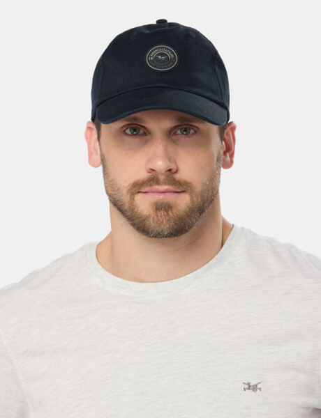 GORRO VISER DE LONA CON PARCHE DE GOMA Negro