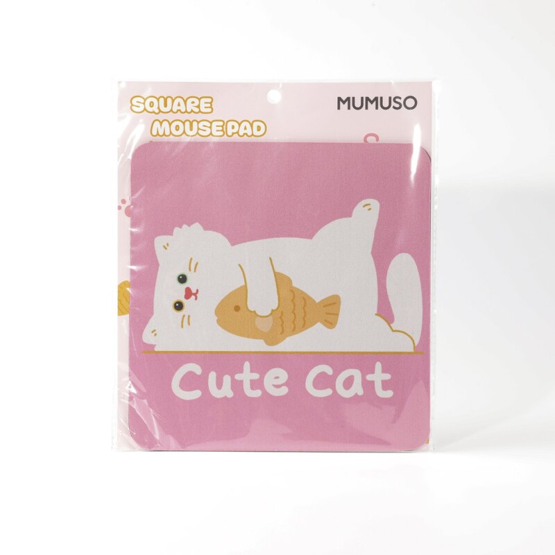 ALFOMBRILLA PARA MOUSE CON DISEÑO DE GATO ADORABLE – BLANCA CUADRADA ALFOMBRILLA PARA MOUSE CON DISEÑO DE GATO ADORABLE – BLANCA CUADRADA