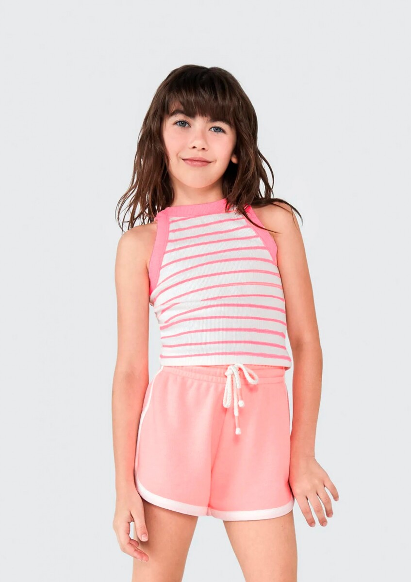 MUSCULOSA INFANTIL A RAYAS - ROSA 