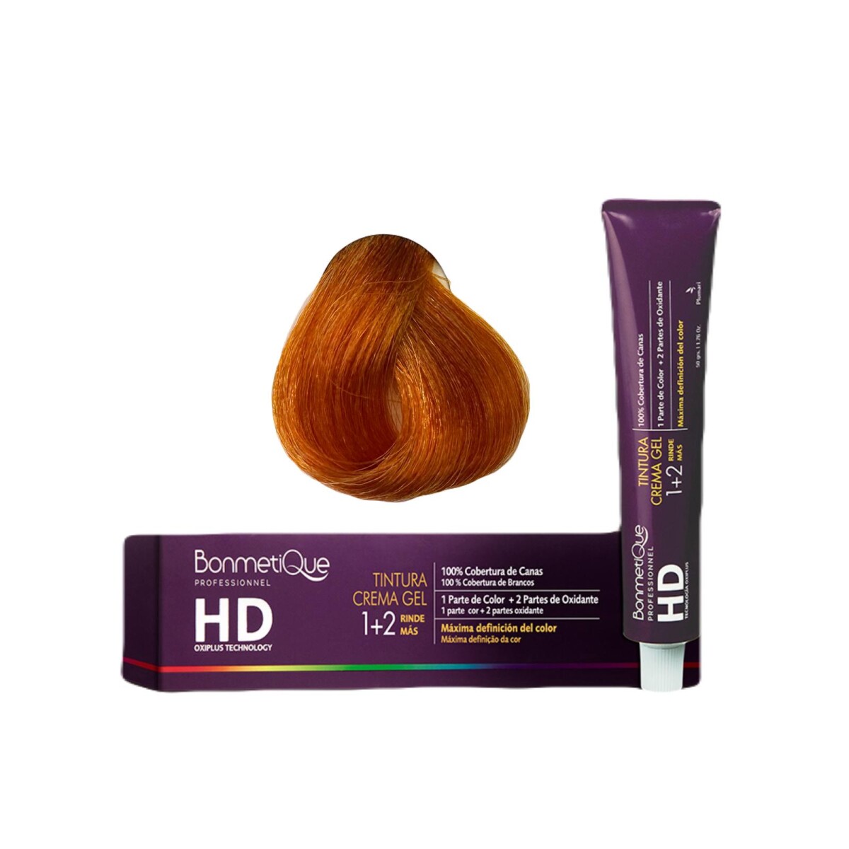 Bonmetique Tinta HD Professional 100gr - N°8.7 Rubio Claro Cobre 