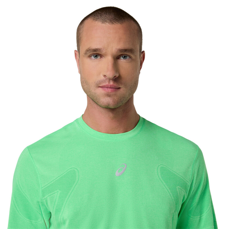 Polo Running Road Seamless Ss Top C Hombre Vital Green/illuminate Green