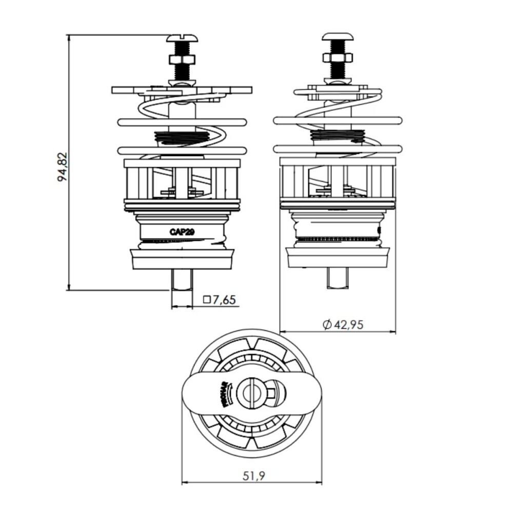Repuesto completo válvula de descarga Docol 1.1/2" Repuesto Completo Válvula De Descarga Docol 1.1/2"