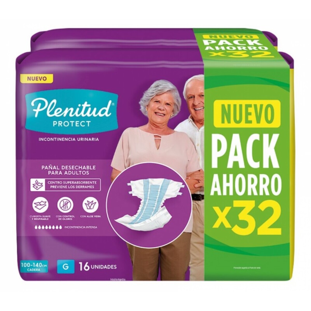 PAÑALES DE ADULTO TALLE G PLENITUD PROTECT 32 U 