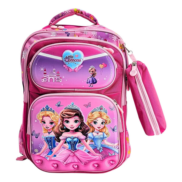 Mochila con 4 bolsillos con cartuchera de obsequio Princesas