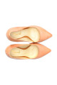Zapato Stiletto Taco Ancho Cuero Beige