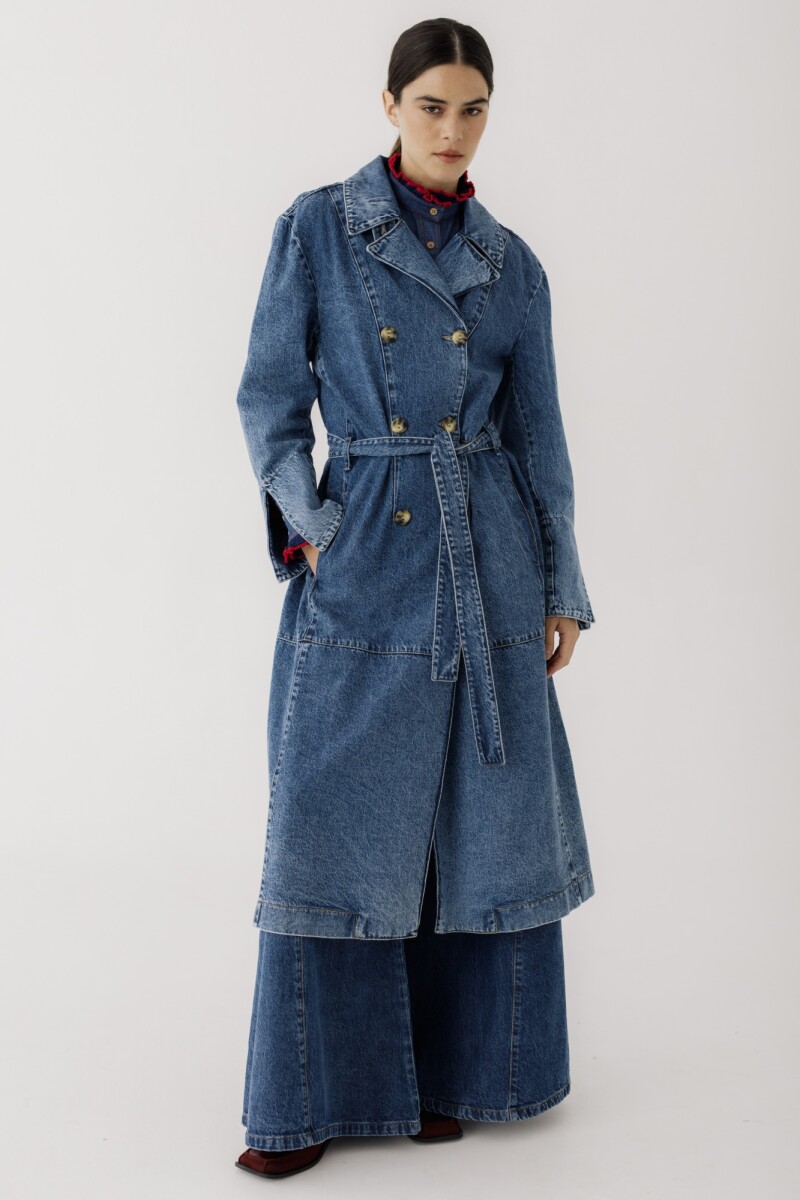 TRENCH JEAN Azul Claro