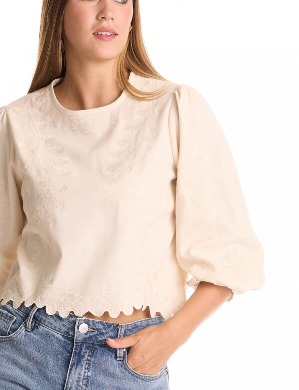 Blusa Det Bordado BEIGE
