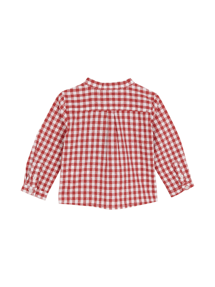 Camisa Mao Cuadros Lino Gris