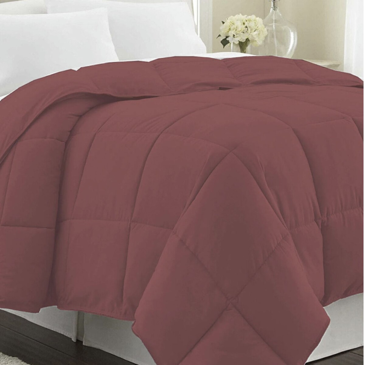 Acolchado De Plumas Dohler Home Class 150x220 cm - Bordo 