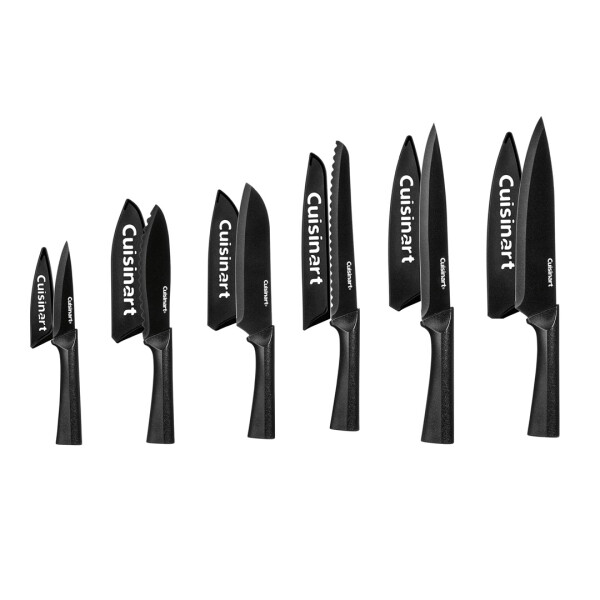 Cuisinart® JUEGO DE CUCHILLOS DE 12 PIEZAS CON RECUBRIMIENTO METÁLICO NEGRO Y PROTECTORES DE HOJA N/A