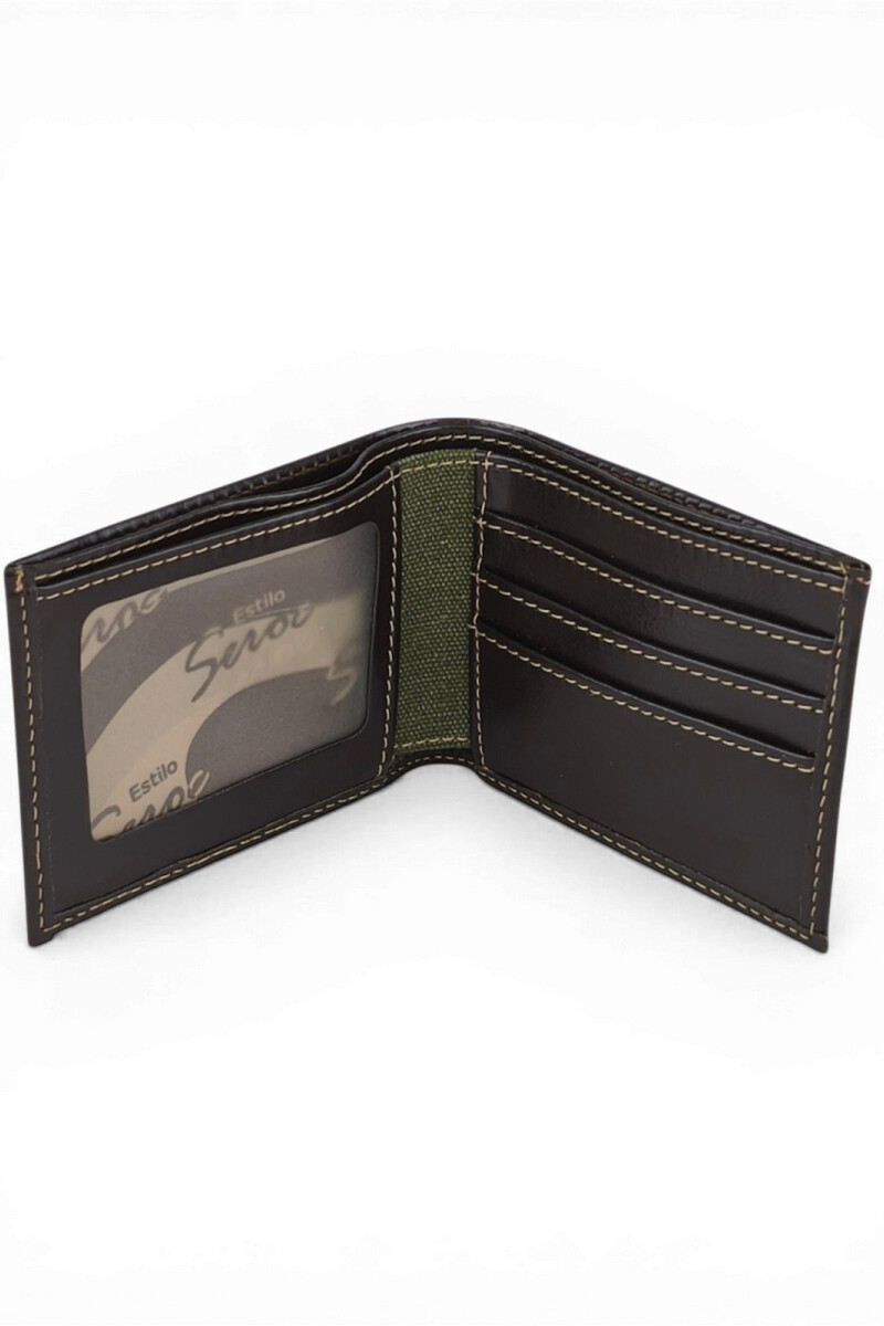 Billetera de lona con marco verde