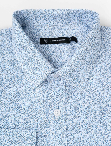 Camisa m/l estampada celeste
