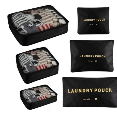 Set de 6 Organizadores de Valija Equipaje para Viaje Negro