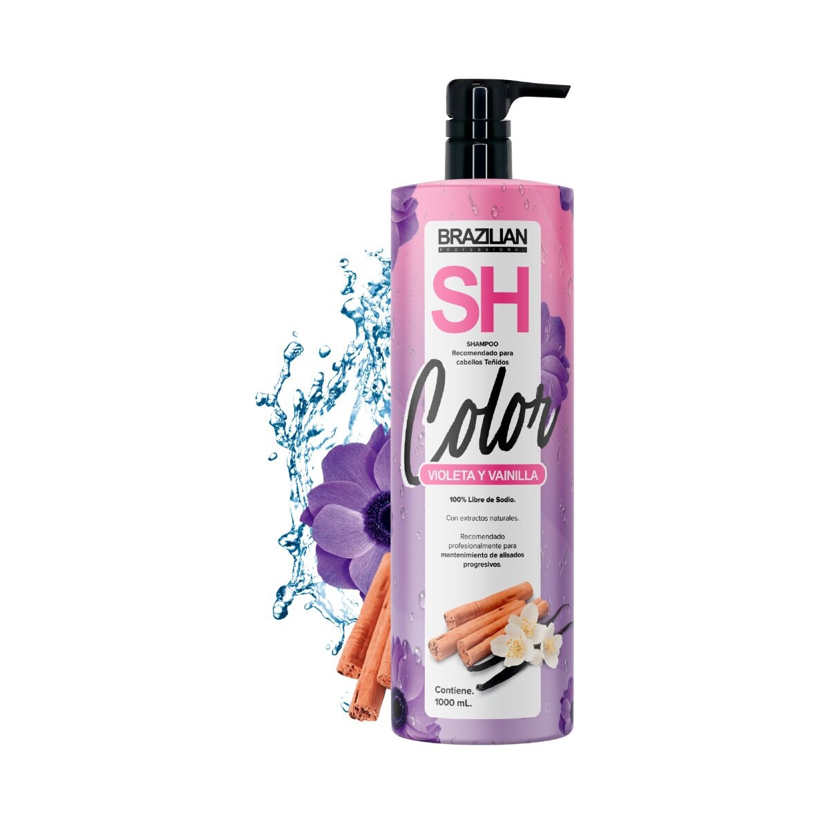 SHAMPOO BRAZILIAN 1 LT VIOLETA Y VAINILLA 