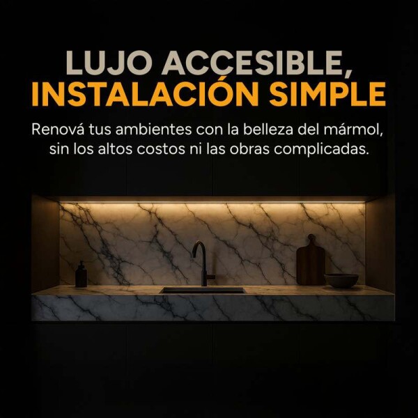 Placa PVC Símil Mármol 2,44 x 1,22 m Diseño Mármol Blanco Gris