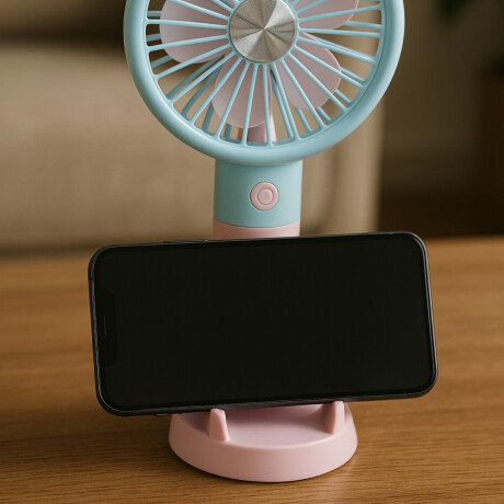 Mini ventilador portátil de escritorio multicolor – recargable Rosado