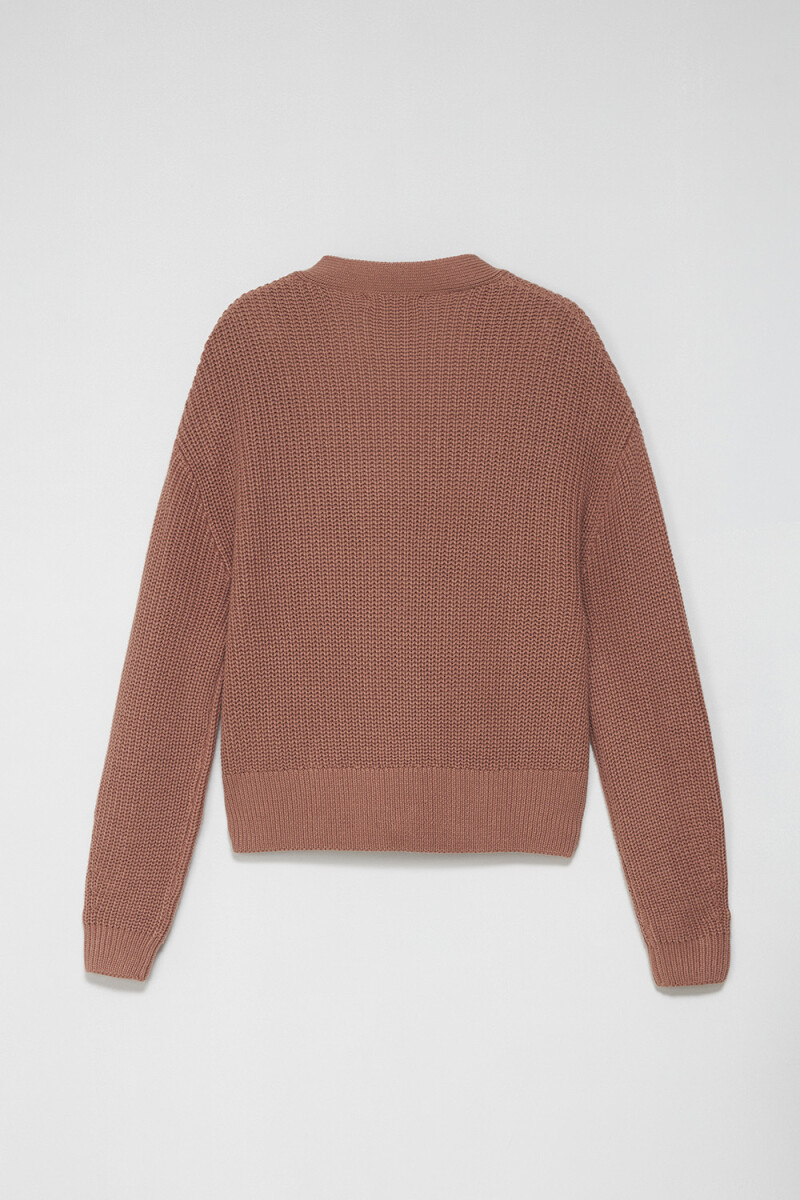 Cardigan de punto Rosa Oscuro