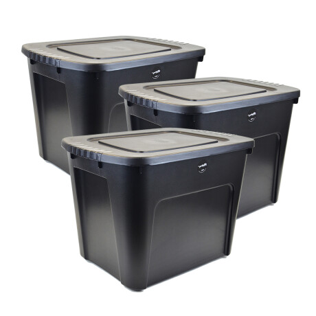 Set x3 Caja organizadora Ecobox 80 lts NEGRO