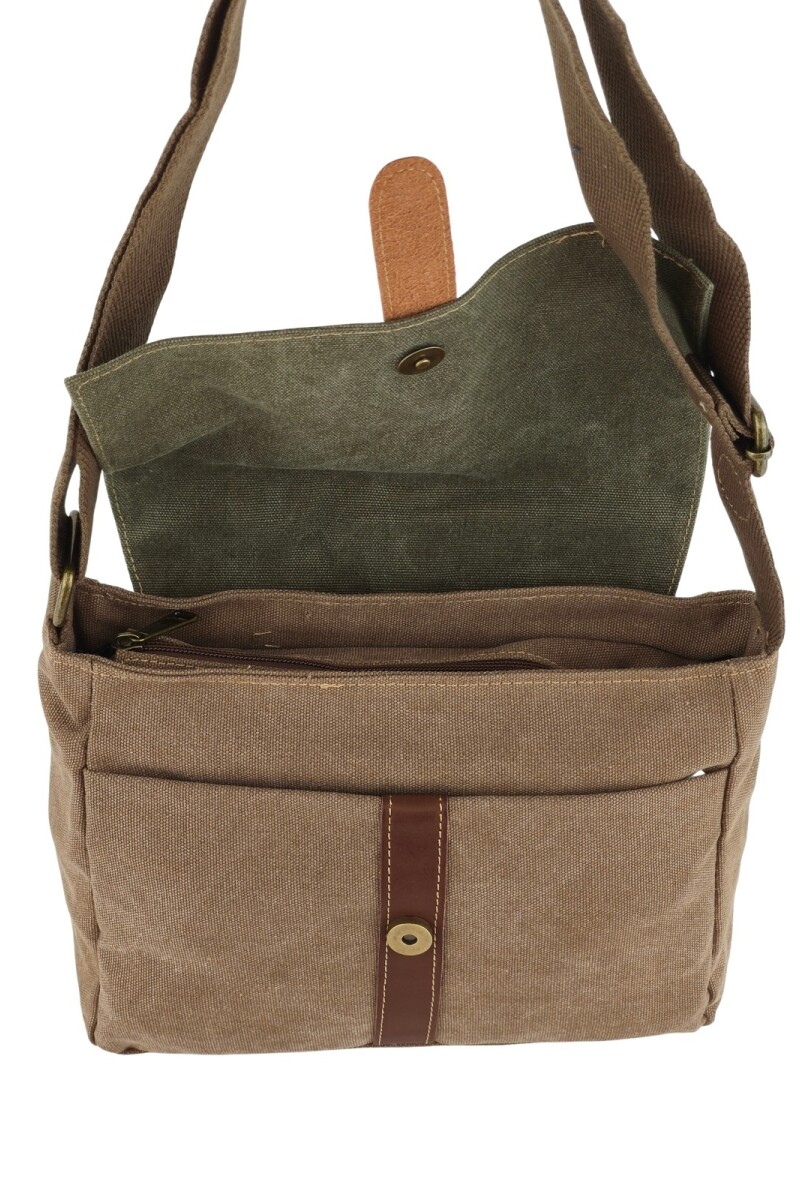 Morral de lona Marrón con Verde