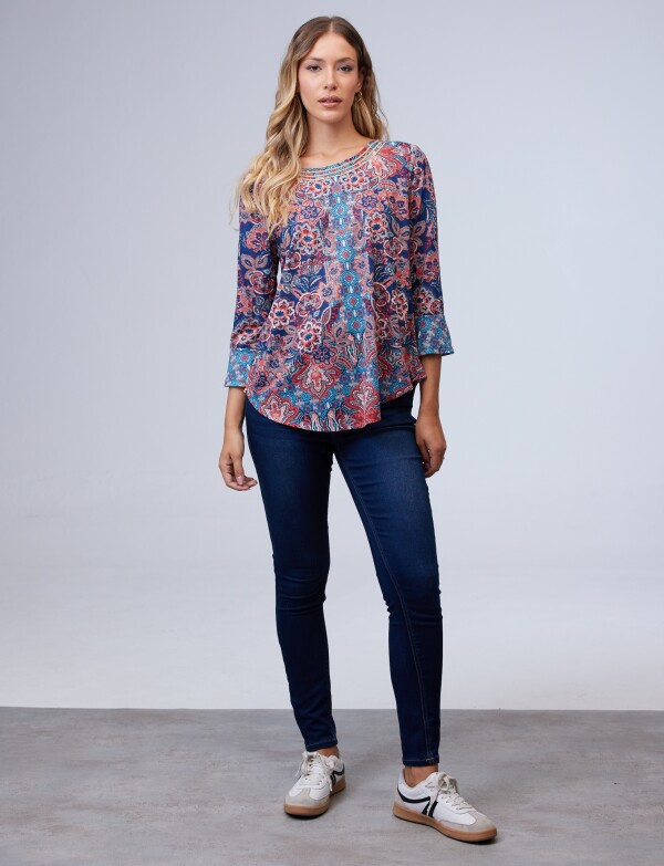 Blusa Print MULTI/AZUL