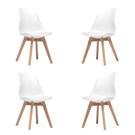 Pack 4 Sillas Eames Lumax Acolchonadas Con Patas De Madera Para Comedor Pack 4 Sillas Eames Lumax Acolchonadas Con Patas De Madera Para Comedor