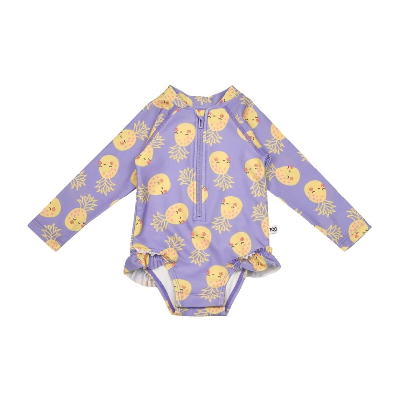 MALLAZOO Traje De Baño Malla Manga Larga Con Filtro Upf50+ Zoochini - Piñas 4t